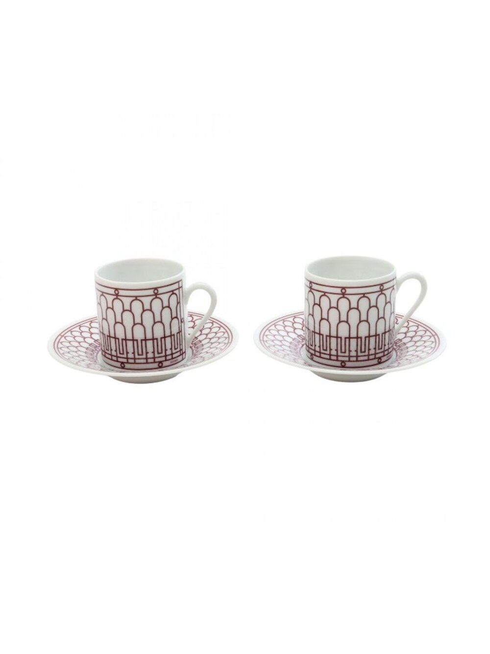 Hermes Tableware H-deco Pair Cup Saucer Red
